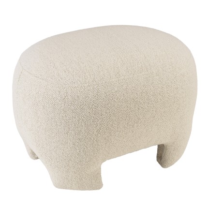 LEOPOLD - Designpoef nr. 1 van beige fijne bouclé stof LEOPOLD